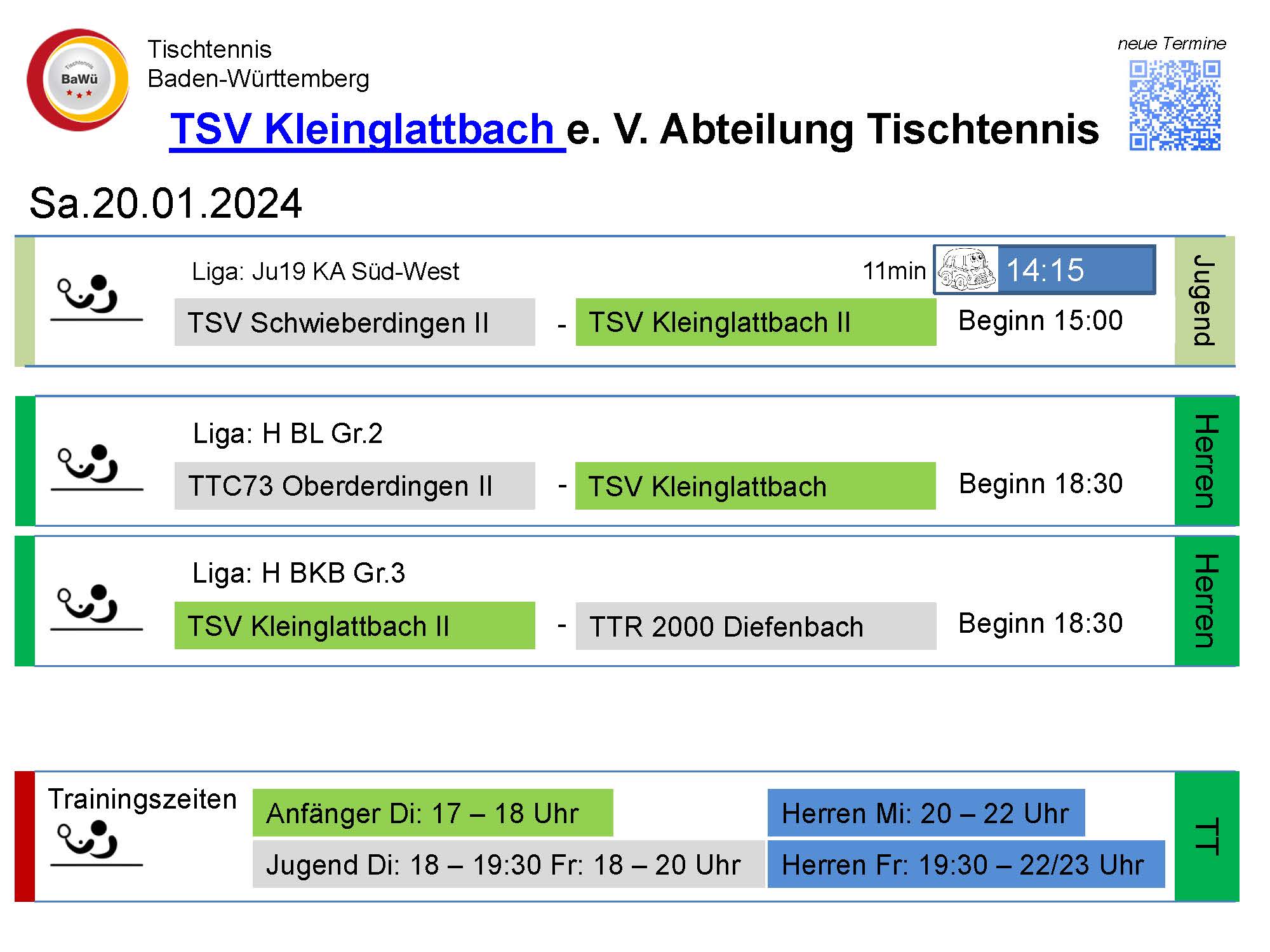 Vorschau Tischtennis-Termine KW03 2024 Seite 1