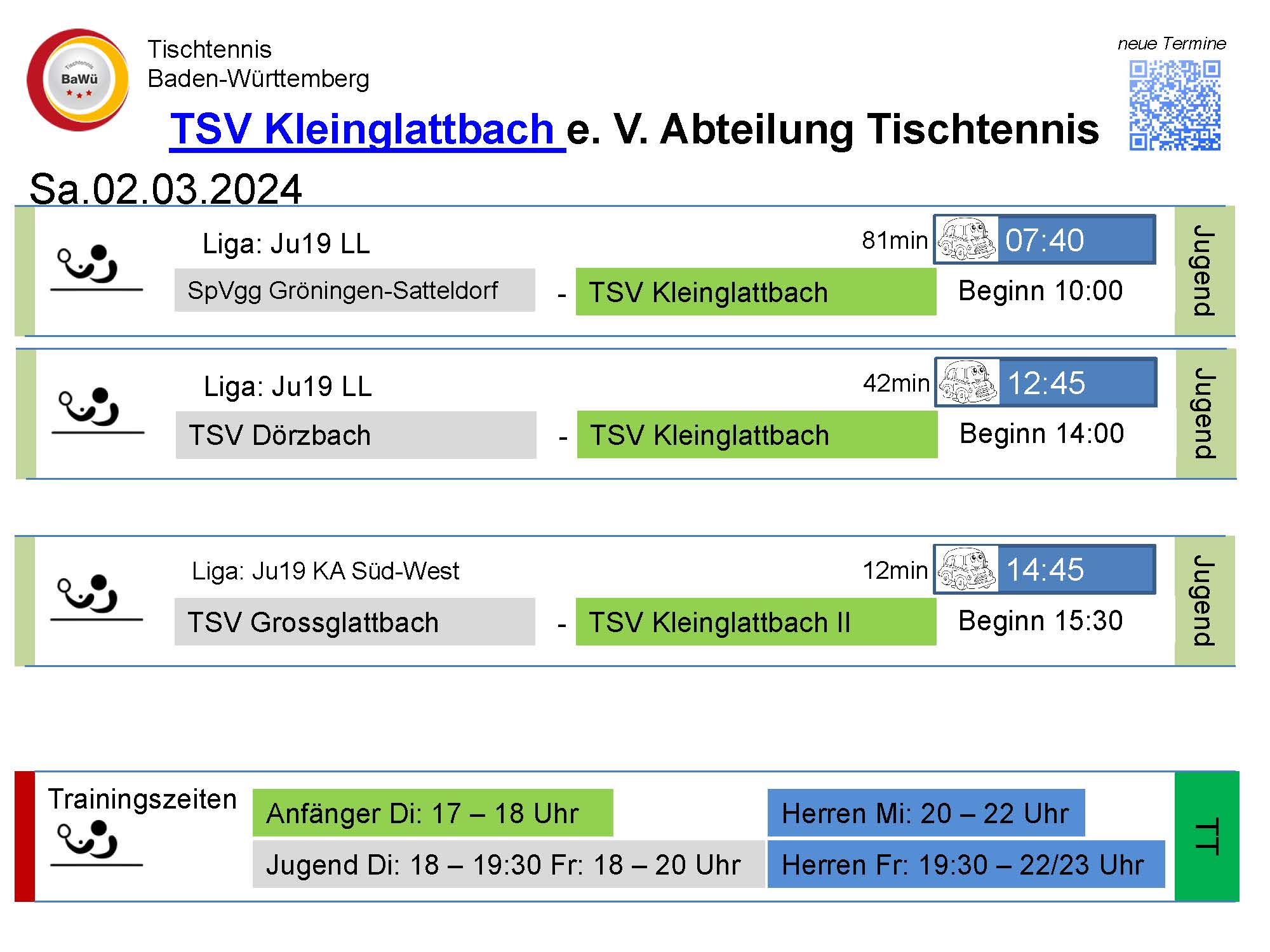 Vorschau Tischtennis-Termine KW09 2024 Seite 1