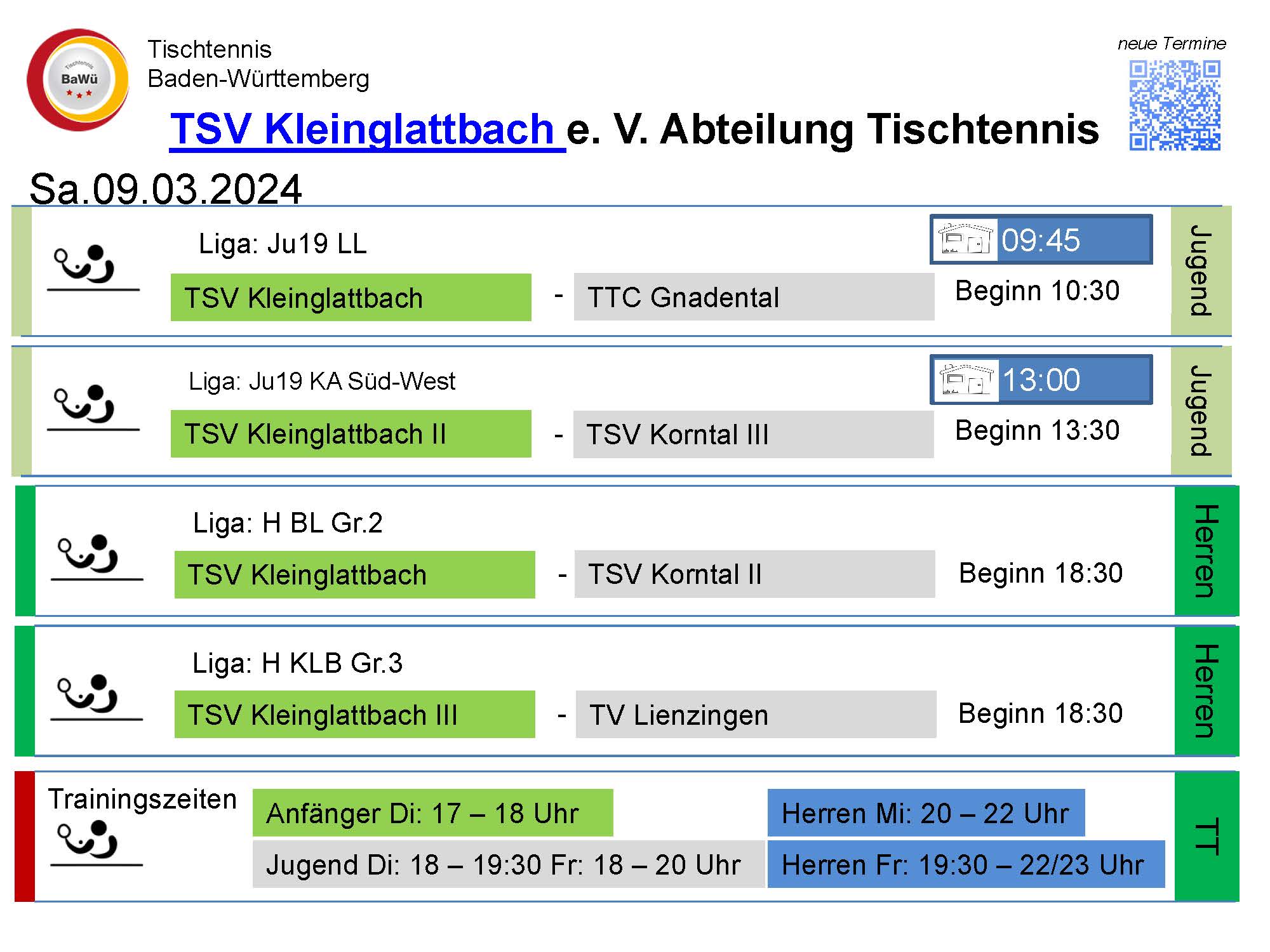 Vorschau Tischtennis-Termine KW10 2024 Seite 1