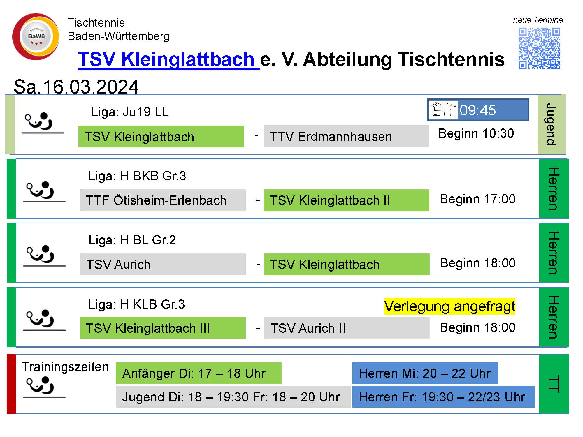 Vorschau Tischtennis-Termine KW11 2024 Seite 1