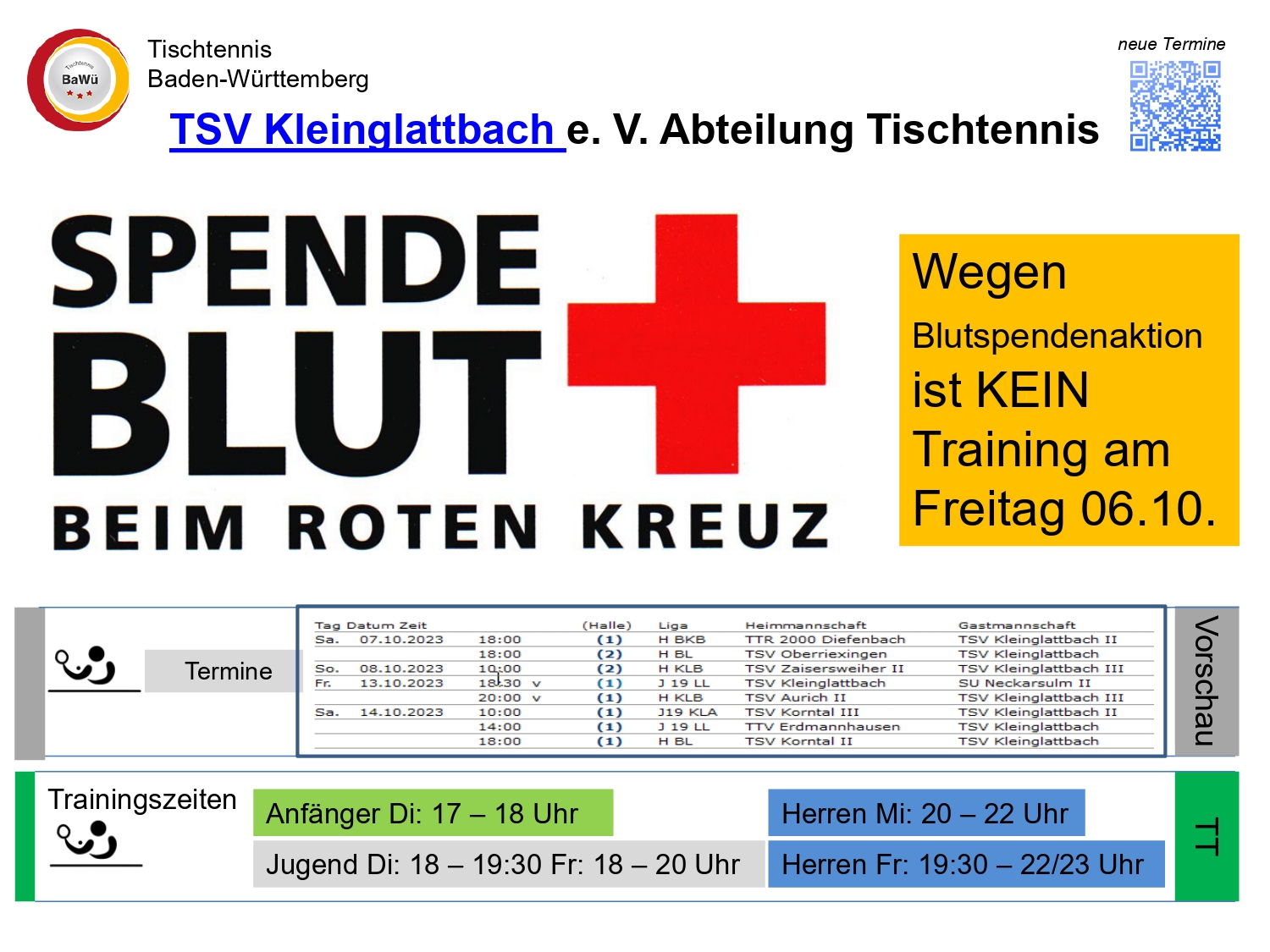 Vorschau Tischtennis-Termine KW40 2023 Seite 1