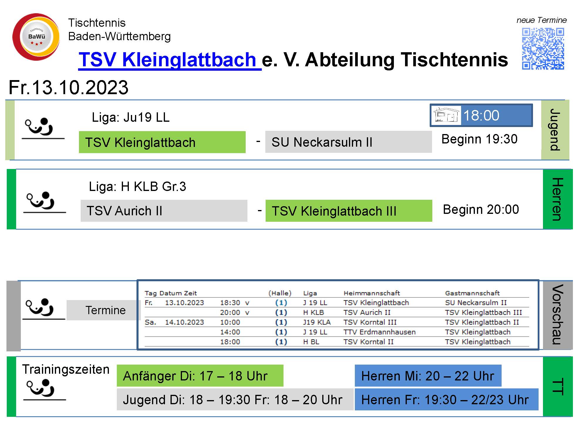 Vorschau Tischtennis-Termine KW41 2023 Seite 1