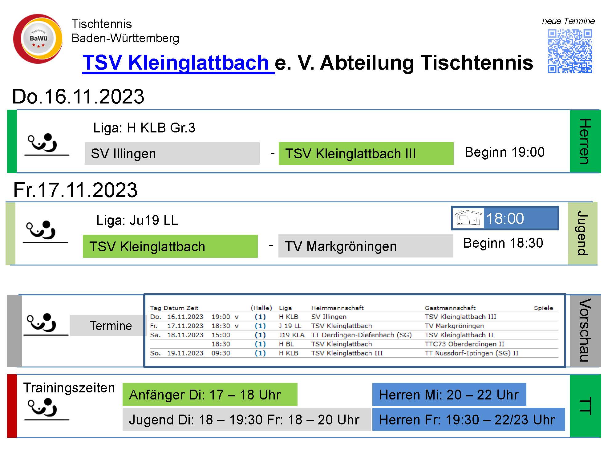 Vorschau Tischtennis-Termine KW46 2023 Seite 1