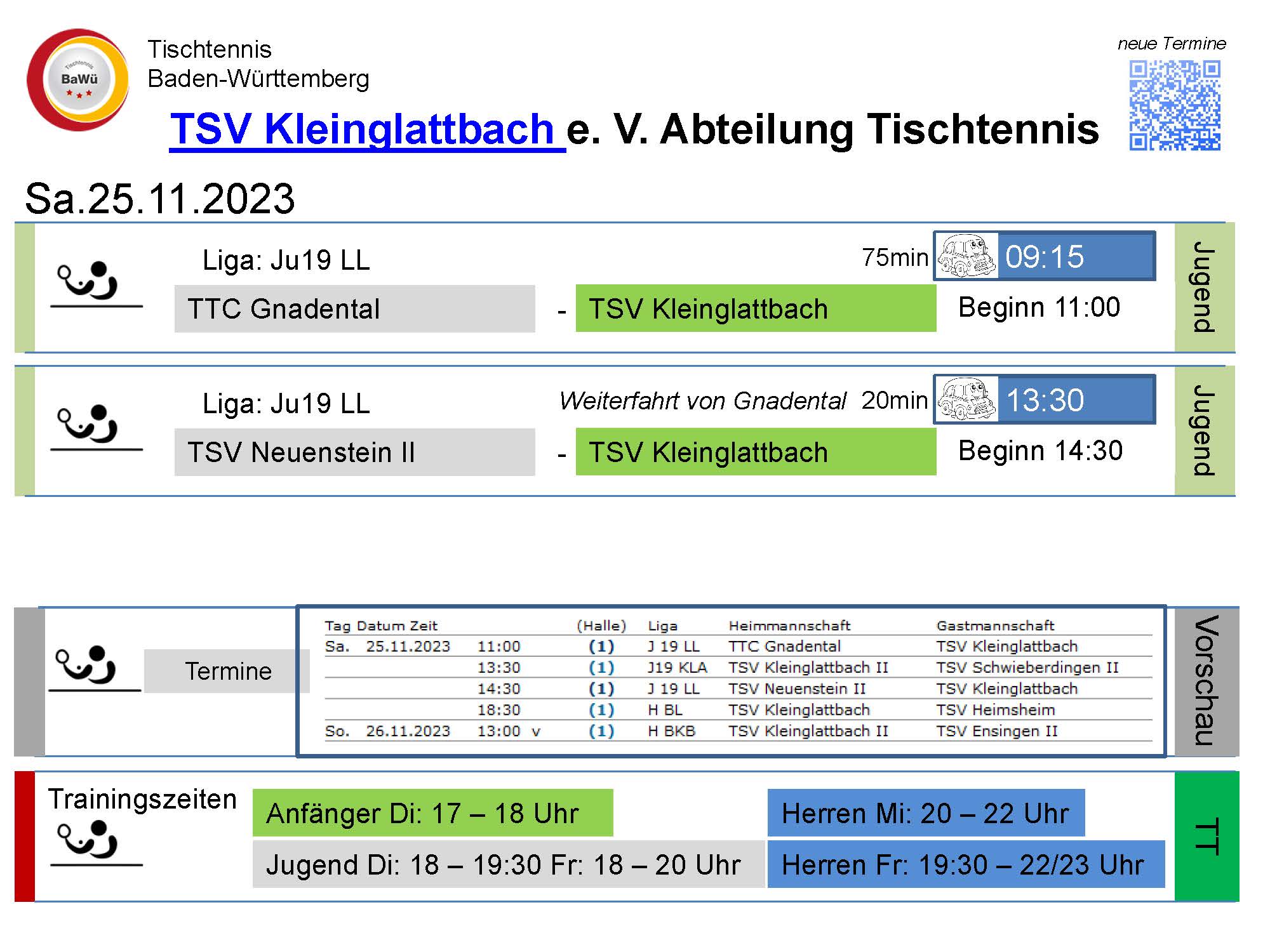 Vorschau Tischtennis-Termine KW47 2023 Seite 1