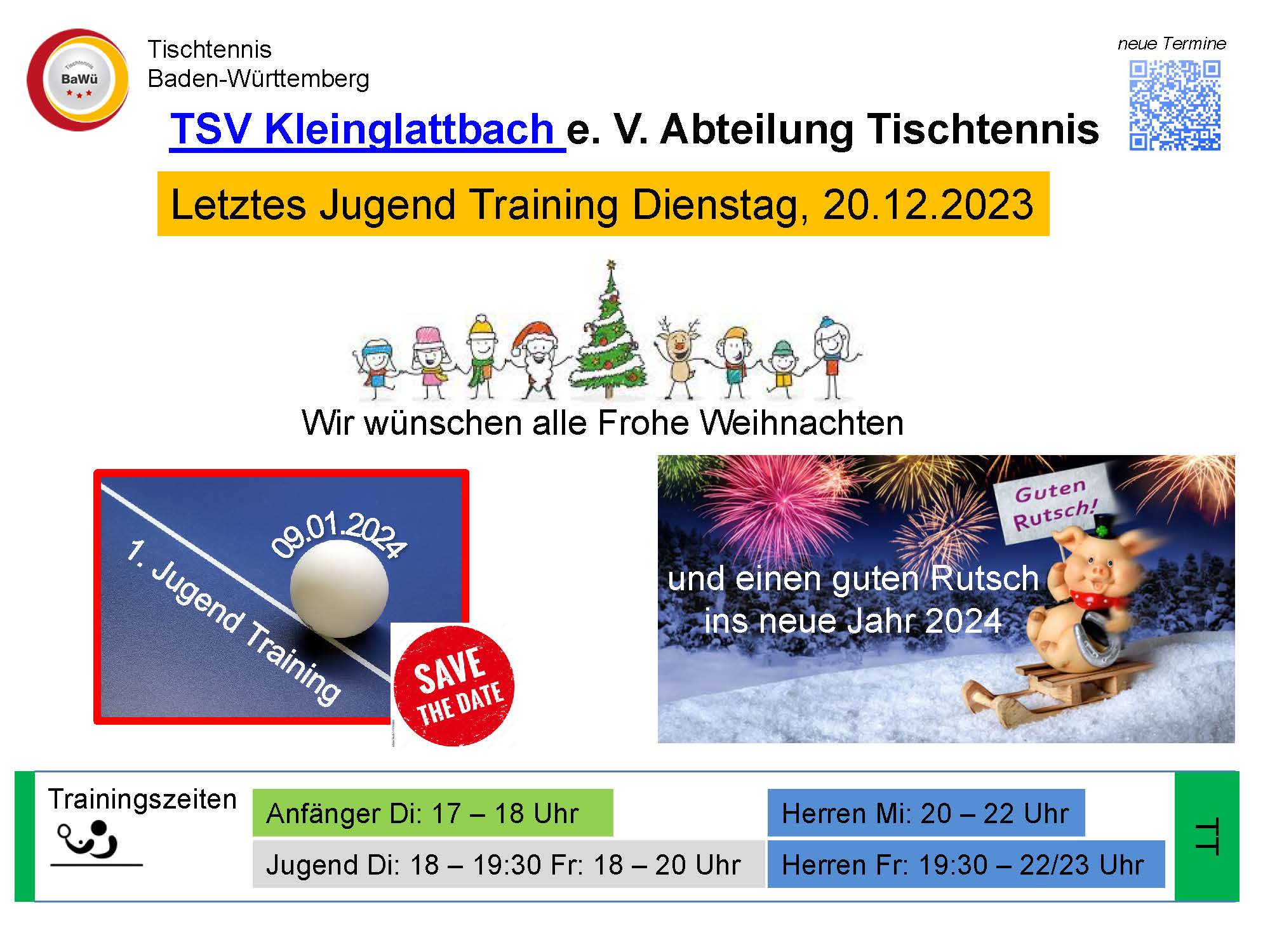 Vorschau Tischtennis-Termine KW51 2023